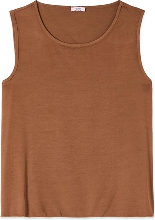 Oltre Tops, Dames, Bruin, L, Linnen, Sleeveless Tops