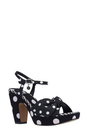 J. Rene&eacute; Burkett Platform Sandal in Black/White at Nordstrom, Size 10.5