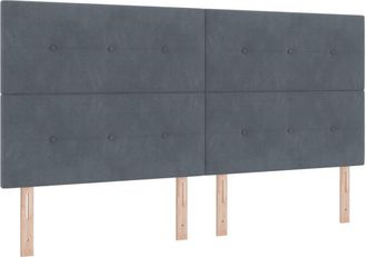 vidaXL Headboard Wall-mounted with Headboard Dark grey 200 cm Velvet Vidaxl
