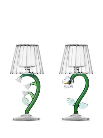 Ichendorf Botanica candle holder (set of two) - unisex - Borosilicate Glass - One Size - Green