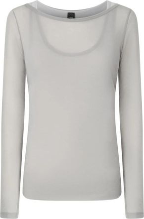 Pinko Jersey Garza Sweater T-Shirt - Dames - Longsleeves - Grijs - XS - Tops