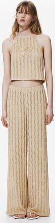 H&M Knitted Pull-on Trousers in Beige at Nordstrom, Size X-Small