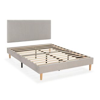 HOMN Base tapizada + cabecero 150x190 cm gris