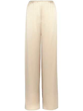 Ferragamo satin-finish wide-leg trousers - Neutrals