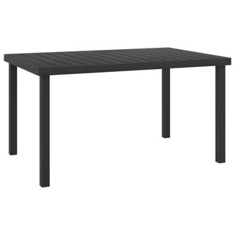 Berkfield Home Garden Table Black 140x90x74 cm Aluminium & WPC | Size: 140 x 90 x 74 cm