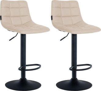 Clp Clp - Juego De 2 Taburetes De Bar Jerry En Polipiel Crema Negro
