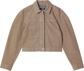 Jacquemus La Veste Ovalo Cargo - Dames - Zomerjassen - Beige - XS - Katoen - Jassen