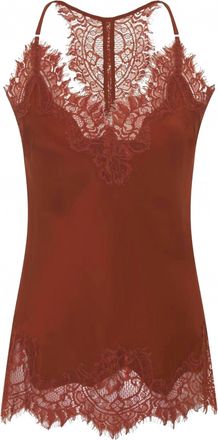 Gold Hawk Womens Lucy Lace Silk Trim Cami In Cinnamon