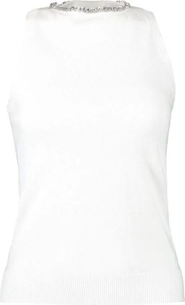 Minnie Rose jewel-neck tank top - White