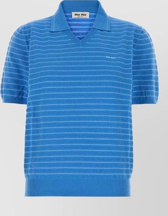 Miu Miu embroidered cotton polo shirt