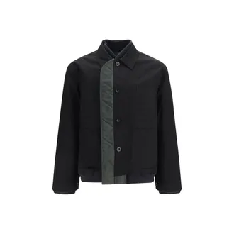sacai Black Nylon Mens Bomber