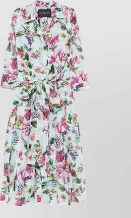 Samantha Sung floral-print pleated cotton midi dress