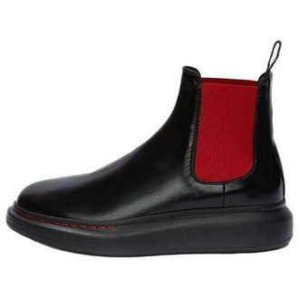 Alexander McQueen Hybrid Chelsea Boot Black Red 586198WHX521066