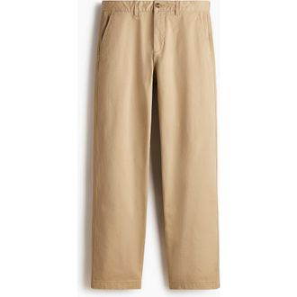 H&M Relaxed Fit Cotton Chinos in Beige at Nordstrom, Size 33