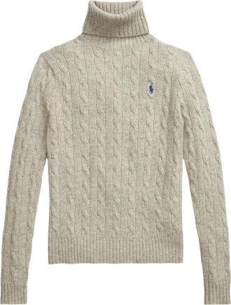 Polo Ralph Lauren Turtlenecks, female, Gray, S, Cable Turtleneck Jumper
