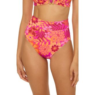BECCA by Rebecca Virtue Copacabana High Waist Bikini Bottoms in Multi at Nordstrom, Size Small