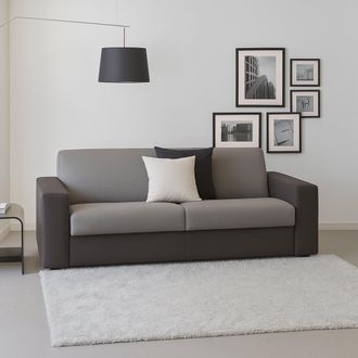 Dmora Sof&aacute; Fijo Dmarchi, Gran Sof&aacute; De 2 Plazas, 100% Made In Italy, Sof&aacute; De Sal&oacute;n En Tela Tapizada, Con Reposabrazos Est&aacute;ndar, Cm 200x95h90, Gris Y Antracit