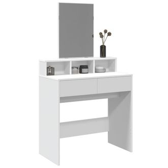 Berkfield Home Dressing Table with Mirror White 80x41x144.5 cm