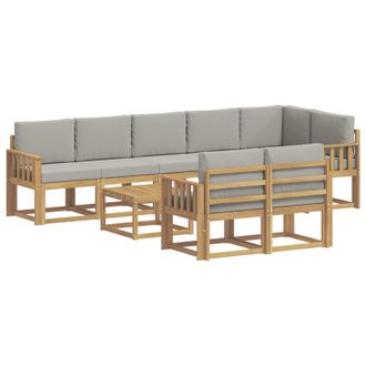 vidaXL Conjunto De Sof&aacute;s De Exterior 9 Pcs Blanco Y Gris Claro Vidaxl