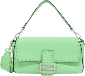 Fendi Pre-owned Shoulder Bags, female, Green, Size: ONE SIZE Pre-owned Vintage Shoulder Bag