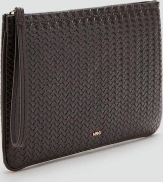 Mango Pochette intrecciata cioccolato - Donna - Taglia unica - MANGO