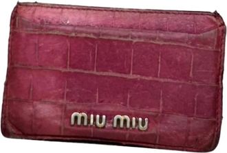 Miu Miu Pre-owned Vintage Kaarthouder - Dames - Vintage Accessoires - Roze - ONE Size - Leer - Vintage