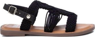 Xti Womens Braided Strap Flat Sandals In Black