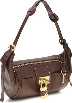 Chlo&eacute; Womens Small Paddington Shoulder Bag Crafty Brown Calf Leather Bos Taurus