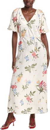 Ellen Tracy Crinkle Raglan Sleeve V-Neck Maxi Dress