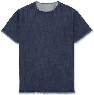 Fortela Fringed Oversize T-Shirt Dress in Indigo Rinse at Nordstrom, Size X-Small Eu