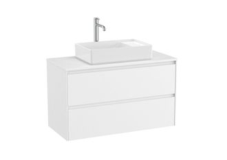 Roca Roca - Mueble Base De Dos Cajones Para Lavabo Sobre Encimera Ona Color: Blanco Mate