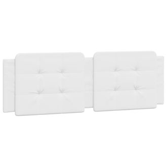 vidaXL Cabecero De Cama Acolchado Cuero Sint&eacute;tico Blanco 160 Cm Vidaxl