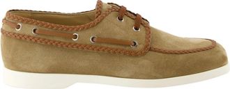 Valentino Garavani Boot Schoenen met Veters - Heren - Bootschoenen - Bruin - 43 1/2 EU - Leer - Schoenen