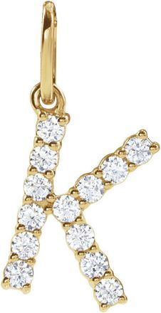 Diamond2Deal 14k Gold 1/5ct Lab-Grown Diamond Initial K Pendant