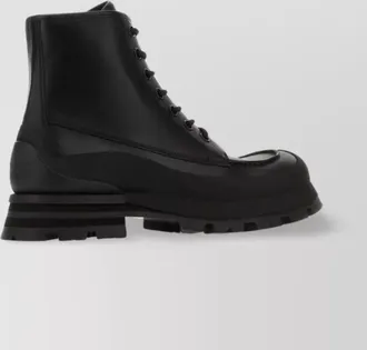 Alexander McQueen leather lace-up ankle boots