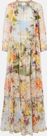 Camilla Embellished printed silk maxi dress