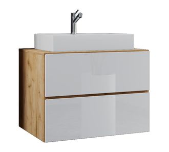 ebuy24 Ebuy24 - Vcm 2 Pcs Lavabo De Lavabo Lavabo Gabinete Inferior Ancho 60 Cm Muebles De Ba&ntilde;o Conjunto Con Cajones Lendas (roble De Miel / Blanco)