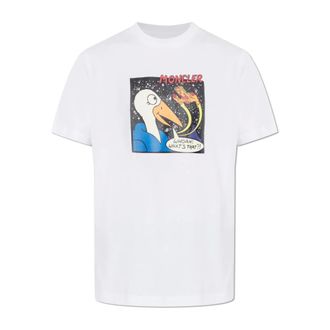 Moncler T-Shirts, male, White, Size: 2XL T-shirt with Print