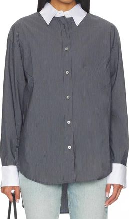 Sold Out NYC Classic Button Long Sleeve Shirt In Charcoal Micro Stripe