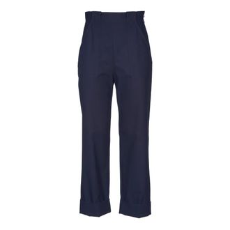 Max Mara Straight Trousers, female, Blue, L, Palio Wide Leg Trousers
