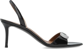Giuseppe Zanotti Sandalen met hak - Dames - Sandalen met hakken - Zwart - 41 EU - Leer - Schoenen