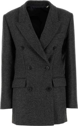 Isabel Marant Isidora Jas - Dames - Mantel - Grijs - XS - Wol - Jassen