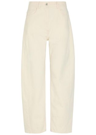 Another Tomorrow Curved Barrel-leg Jeans - Beige - 38 (UK6 / XS)