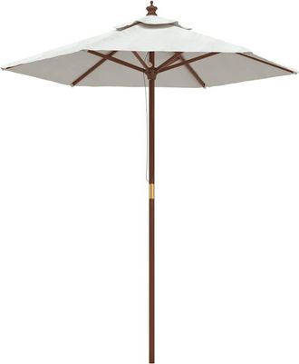 vidaXL Sombrilla De Jard&iacute;n Con Poste De Madera Color Arena 196x231 Cm Vidaxl