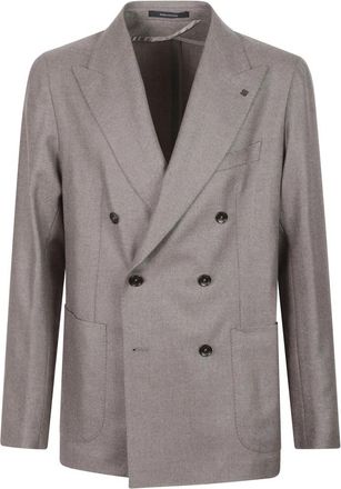 Tagliatore Dubbelrijige Blazer - Heren - Blazers - Grijs - 2XL - Wol - Jassen