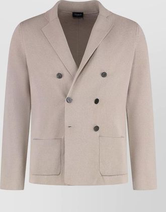 Drumohr cotton knitted double-breasted blazer