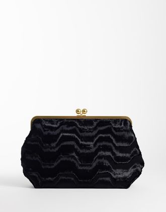 Asos pochette grande con montatura effetto astrakan in nero