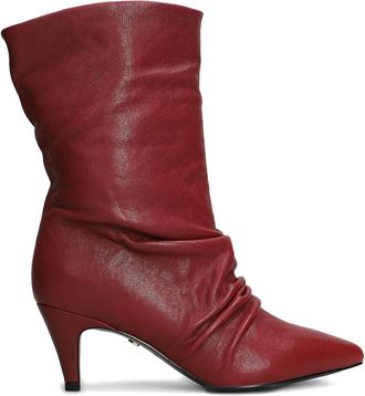 Gold & Rouge 55mm Laika ruched boots - women - Calf Leather/Calf Leather/Calf Leather - 40 - Red