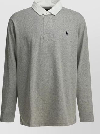 Polo Ralph Lauren shirt buttoned neckline logo contrasting collar