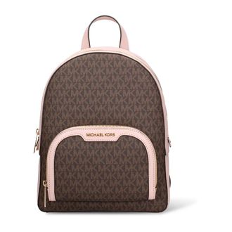 Michael Kors Jaycee Medium Logo Rugzak - Dames - Tassen - Bruin - Maat: ONE Size Zijde